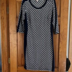 Navy and White Striped Dress